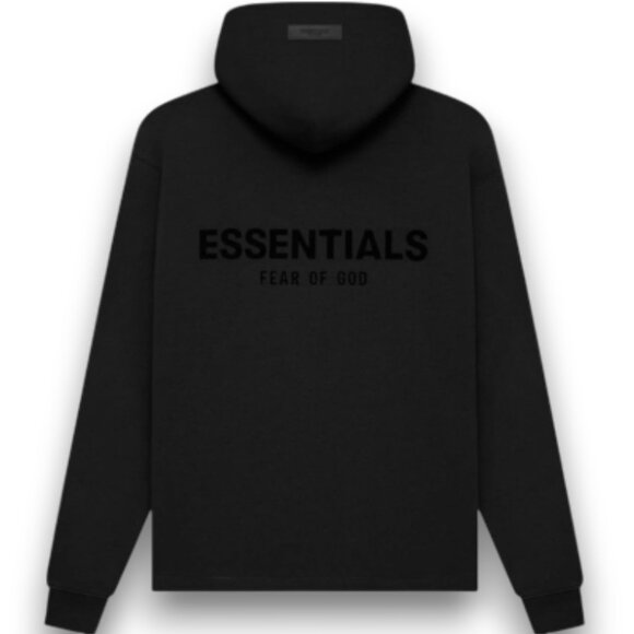 Fear of God Essentials Black Relaxed Hoodie (SS22) Stretch Limo sz XS - Picture 1 of 9